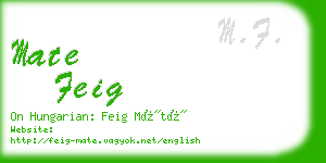 mate feig business card